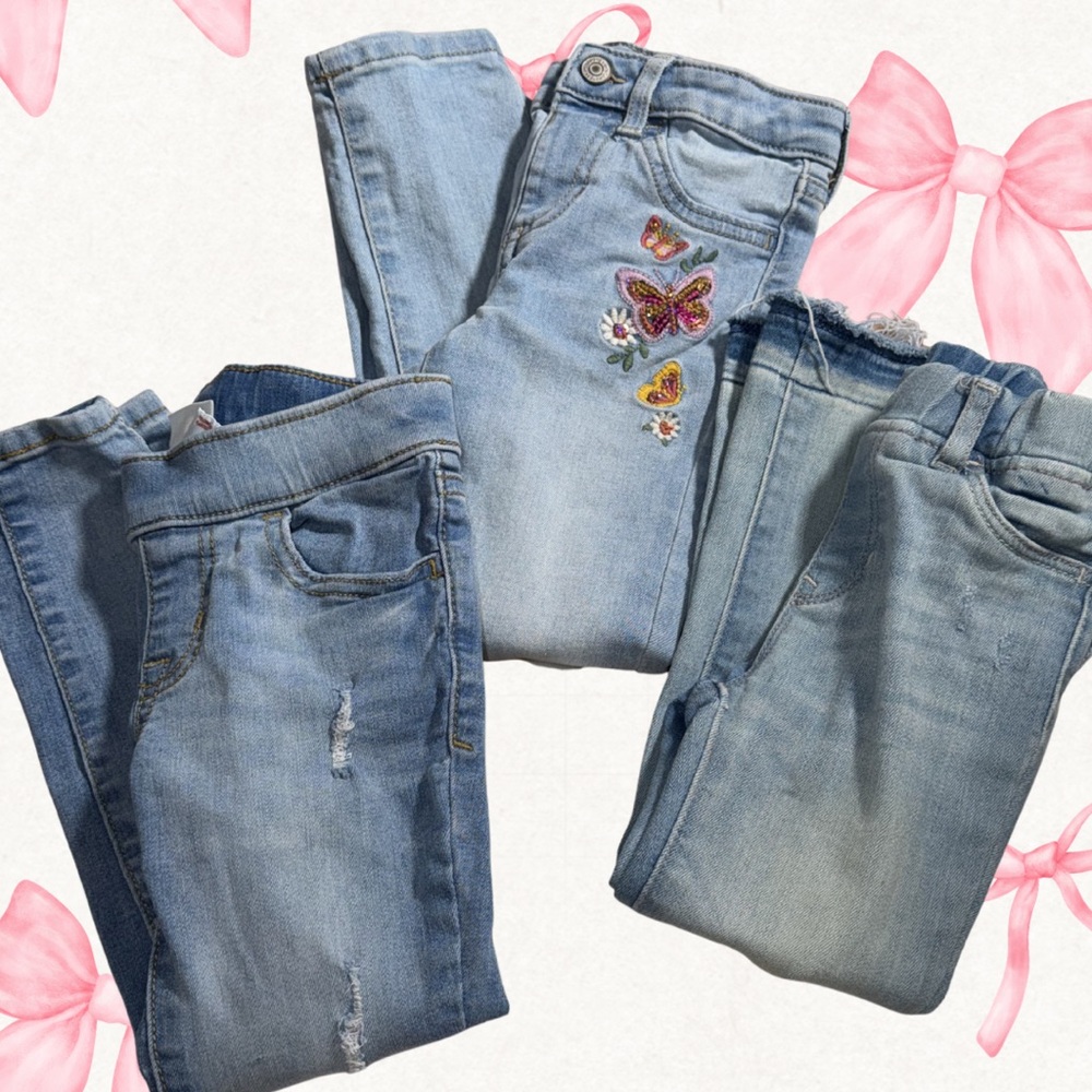 Lot of Light Blue Girls Size 5 Jeans Gap Jumping